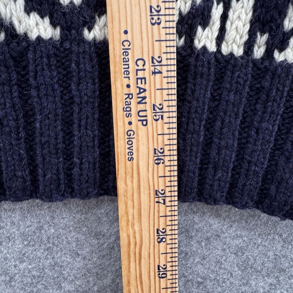 Ralph Lauren Navy and Cream Geometric Wool Crewneck Sweater - Picture 5 of 9